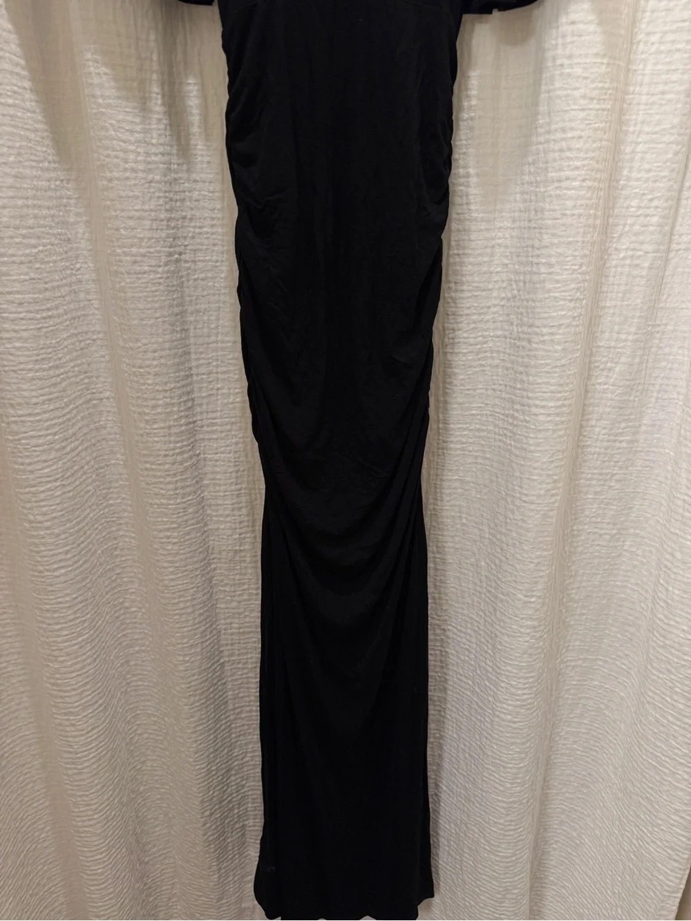 FP Beach Free People Ruched V-Neck Maxi Dress Gown - Flutter Sleeves - Size XS